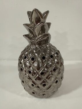 Metallic Pineapple Decorative Accent - Silver